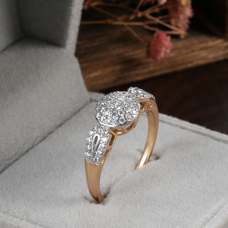 Luxury Wedding Ring for Women Elegant Real 18k Rose Gold Original Jewelry Austrian Crystals Gift anillos de para mujer oro 18 k
