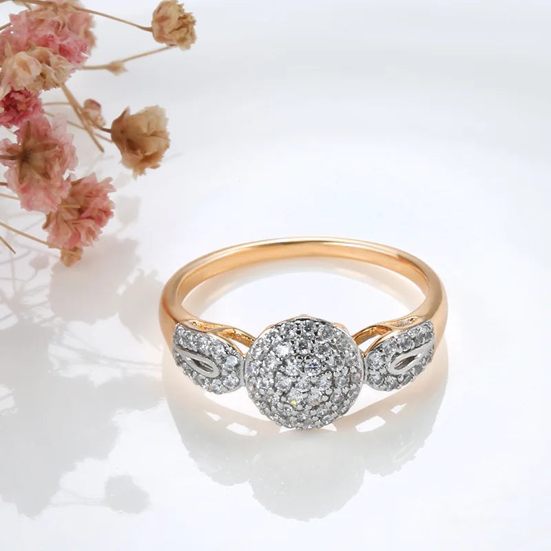 Luxury Wedding Ring for Women Elegant Real 18k Rose Gold Original Jewelry Austrian Crystals Gift anillos de para mujer oro 18 k