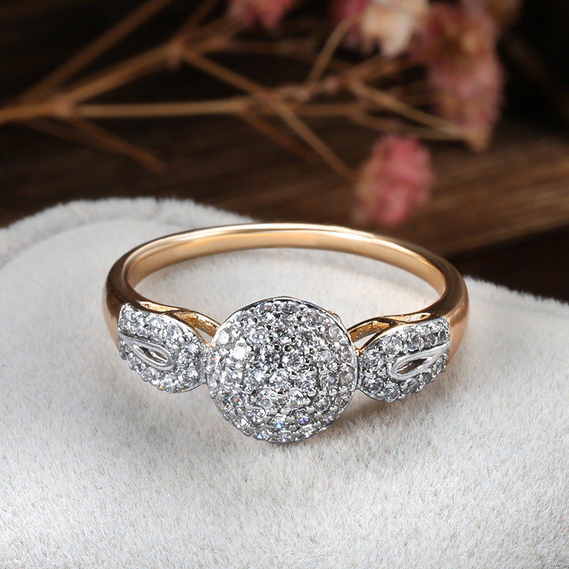 Luxury Wedding Ring for Women Elegant Real 18k Rose Gold Original Jewelry Austrian Crystals Gift anillos de para mujer oro 18 k