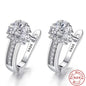 Fine Jewelry 925 Sterling Silver Earrings Inlaid With Zircon Crystal Flower Earrings Charm Jewelry For Women Gift Engagement Wed