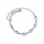 Gothic Rainbow Evil Eye Bracelets For Women Stainless Steel Gold Color Turkish Demon Chain Charm Bracelet Summer Beach Jewelry