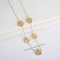 Hot Sale Stainless Steel Five Laef Flower Clover Bracelet Jewelry Set Necklace Earrings For Woman Daily Wear Brand Jewelry