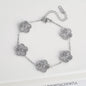 Hot Sale Stainless Steel Five Laef Flower Clover Bracelet Jewelry Set Necklace Earrings For Woman Daily Wear Brand Jewelry