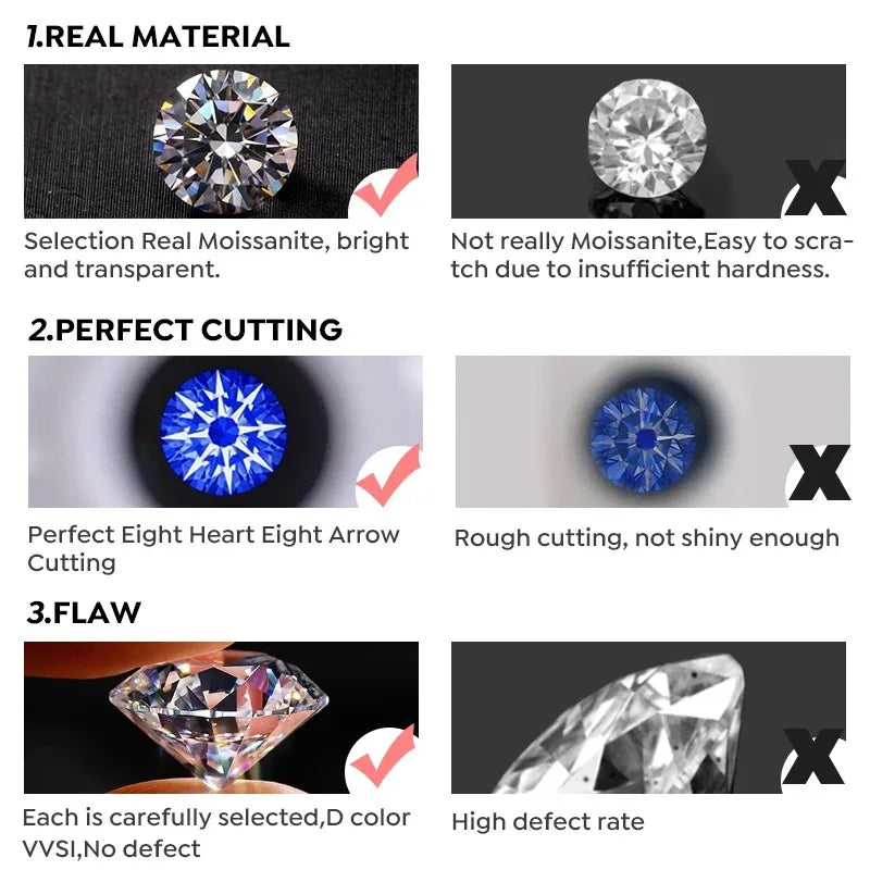 White Gold D Color 4mm Moissanite Ring for Women Stone Match Diamond Wedding Band Bride S925 Sterling Silver Fine Jewelry
