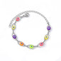 Gothic Rainbow Evil Eye Bracelets For Women Stainless Steel Gold Color Turkish Demon Chain Charm Bracelet Summer Beach Jewelry