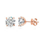 Rose Gold Color Moissanite Stud Earrings for Women Sparkling Classic Wedding Lab Diamond Earring Pure 925 Silver