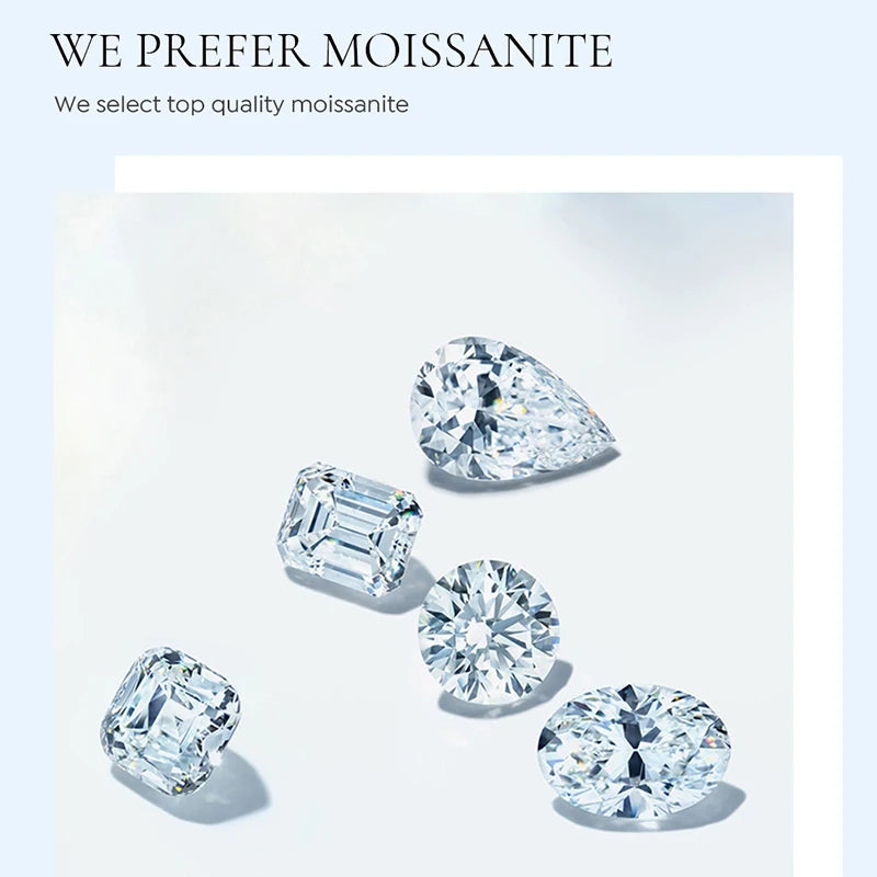 White Gold D Color 4mm Moissanite Ring for Women Stone Match Diamond Wedding Band Bride S925 Sterling Silver Fine Jewelry