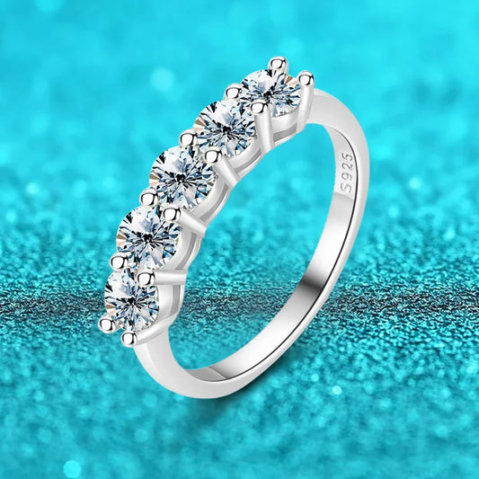 White Gold D Color 4mm Moissanite Ring for Women Stone Match Diamond Wedding Band Bride S925 Sterling Silver Fine Jewelry