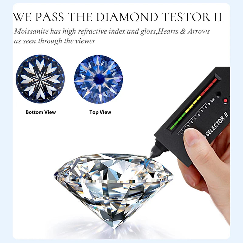 White Gold D Color 4mm Moissanite Ring for Women Stone Match Diamond Wedding Band Bride S925 Sterling Silver Fine Jewelry