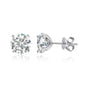 Rose Gold Color Moissanite Stud Earrings for Women Sparkling Classic Wedding Lab Diamond Earring Pure 925 Silver