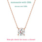 1-5CT Rose Gold Color Moissanite Necklace for Women D Color Sparkling Classic Lab Diamon Pendant Sterling Silver 925 GRA