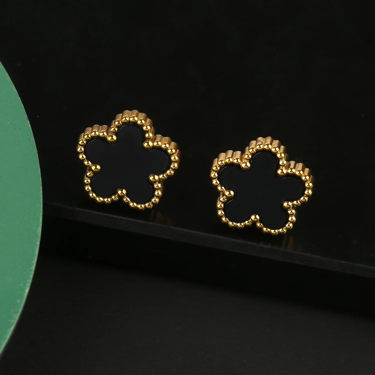 Hot Sale Stainless Steel Five Laef Flower Clover Bracelet Jewelry Set Necklace Earrings For Woman Daily Wear Brand Jewelry