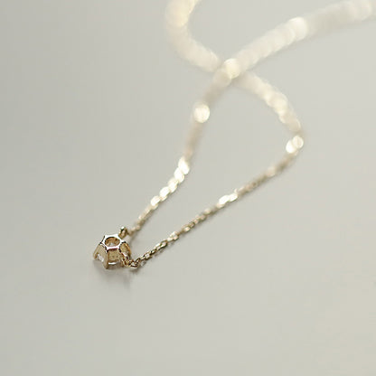 925 Sterling Silver 18k Gold Plated Necklace Single Sparkling Zircon Clavicle Chain for Women Wedding Jewelry collares
