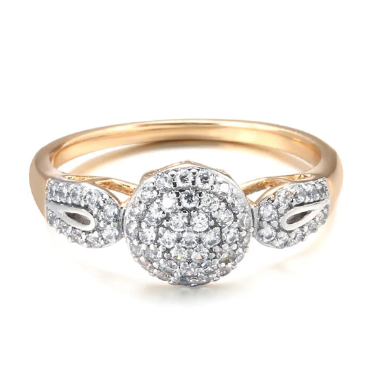 Luxury Wedding Ring for Women Elegant Real 18k Rose Gold Original Jewelry Austrian Crystals Gift anillos de para mujer oro 18 k