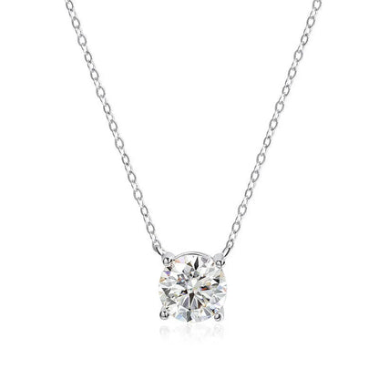 1-5CT Rose Gold Color Moissanite Necklace for Women D Color Sparkling Classic Lab Diamon Pendant Sterling Silver 925 GRA