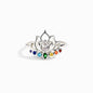 Original 925 Sterling Silver Rings New Lotus Flower Boho Colorful Engagement Rings for Women Fine Jewelry Gift