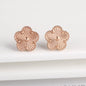Hot Sale Stainless Steel Five Laef Flower Clover Bracelet Jewelry Set Necklace Earrings For Woman Daily Wear Brand Jewelry