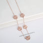 Hot Sale Stainless Steel Five Laef Flower Clover Bracelet Jewelry Set Necklace Earrings For Woman Daily Wear Brand Jewelry