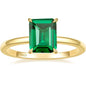 100% 925 Sterling Silver Engagement Rings for Women 3CT Solitaire Created Green Emerald Wedding Band Promise Jewelry