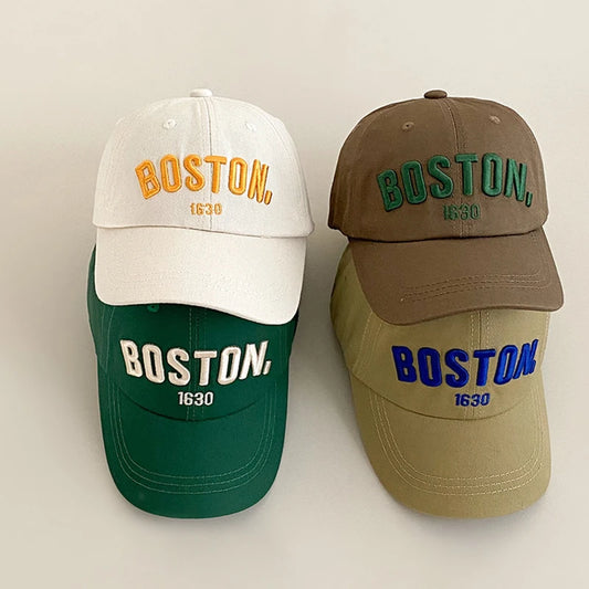 Letter Embroidery Kids Baseball Cap Solid Color Hip Hop Snapback Hat for Boy Girl Peaked Caps Summer Adjustable Children Sun Hat