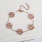Hot Sale Stainless Steel Five Laef Flower Clover Bracelet Jewelry Set Necklace Earrings For Woman Daily Wear Brand Jewelry