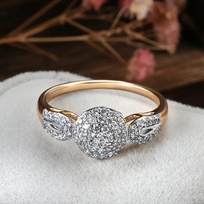 Luxury Wedding Ring for Women Elegant Real 18k Rose Gold Original Jewelry Austrian Crystals Gift anillos de para mujer oro 18 k