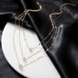 Multi-layer Five-pointed Star Heart Shape Water Drop Pendant Chain Necklace Alloy Material Glass Collarbone Chain Sexy Women's
